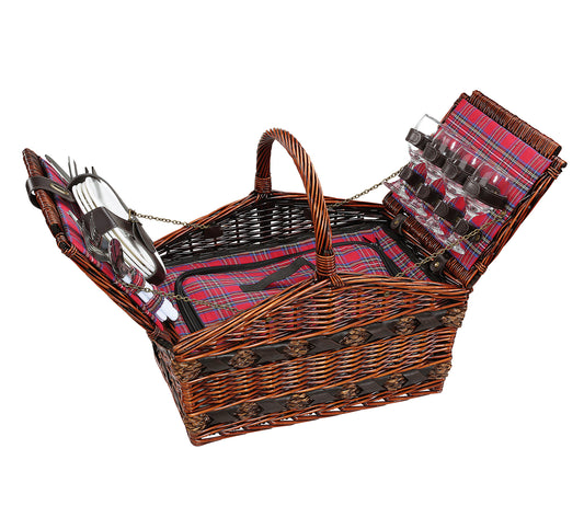 Cos de picnic pentru 4 persoane, salcie impletita, model Como - CILIO