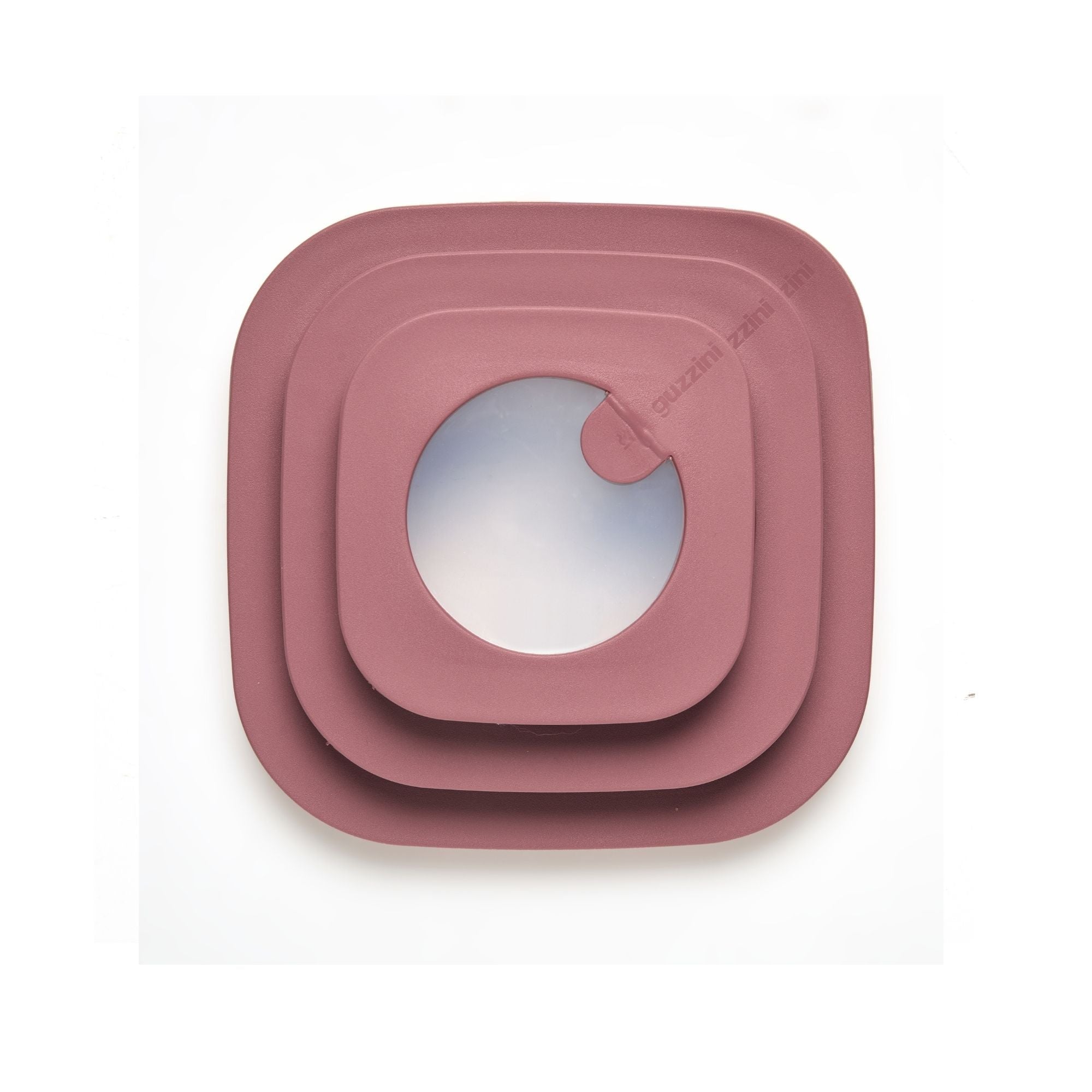 Cutie cu capac pentru depozitare, patrat, 2800 ml, visiniu, Store&More Bio – GUZZINI