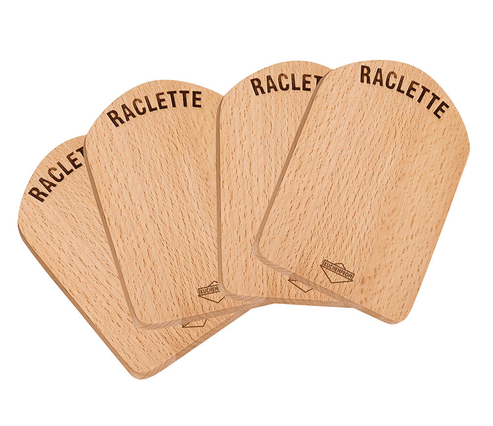 Set 4 suporturi din lemn pentru servire raclette, lemn de fag - KUCHENPROFI