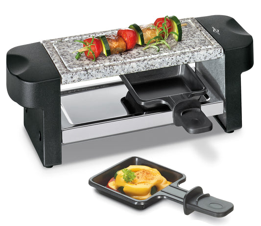 Set piatra fierbinte si raclette Hot Stone Duo, electric, negru - KUCHENPROFI