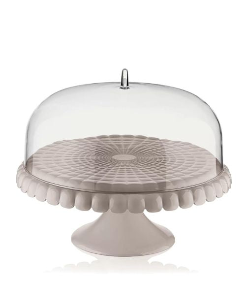 Platou cu picior si dom, taupe, colectia Tiffany - GUZZINI