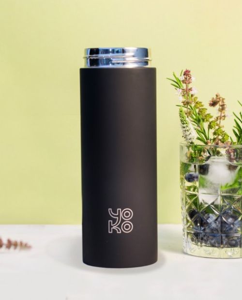 Ceainic izoterm din otel inoxidabil, 350 ml, negru - YOKO DESIGN - Image 1