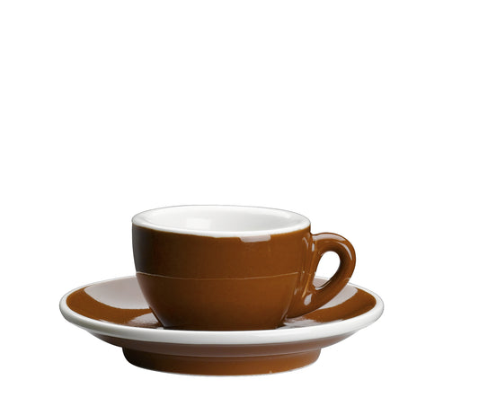 Ceasca si farfurie de espresso, maro, 50 ml, colectia Roma - CILIO