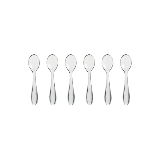 Set 6 lingurite transparente, marimea S, 12 cm, colectia Gocce - GUZZINI