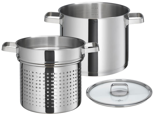 Oala din inox pentru paste, cu capac, 23 cm, 6 litri, colectia San Remo - KUCHENPROFI
