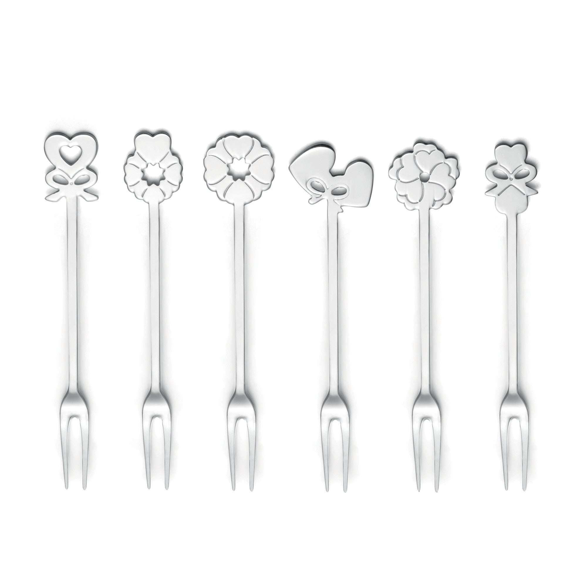 Set 6 furculite pentru aperitive, din otel inoxidabil, colectia Love - GUZZINI