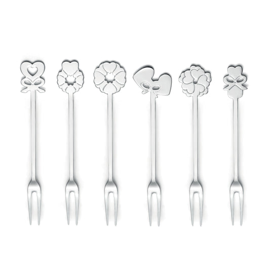 Set 6 furculite pentru aperitive, din otel inoxidabil, colectia Love - GUZZINI