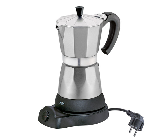 Espressor electric din aluminiu, 6 cesti, argintiu, colectia Classico - CILIO
