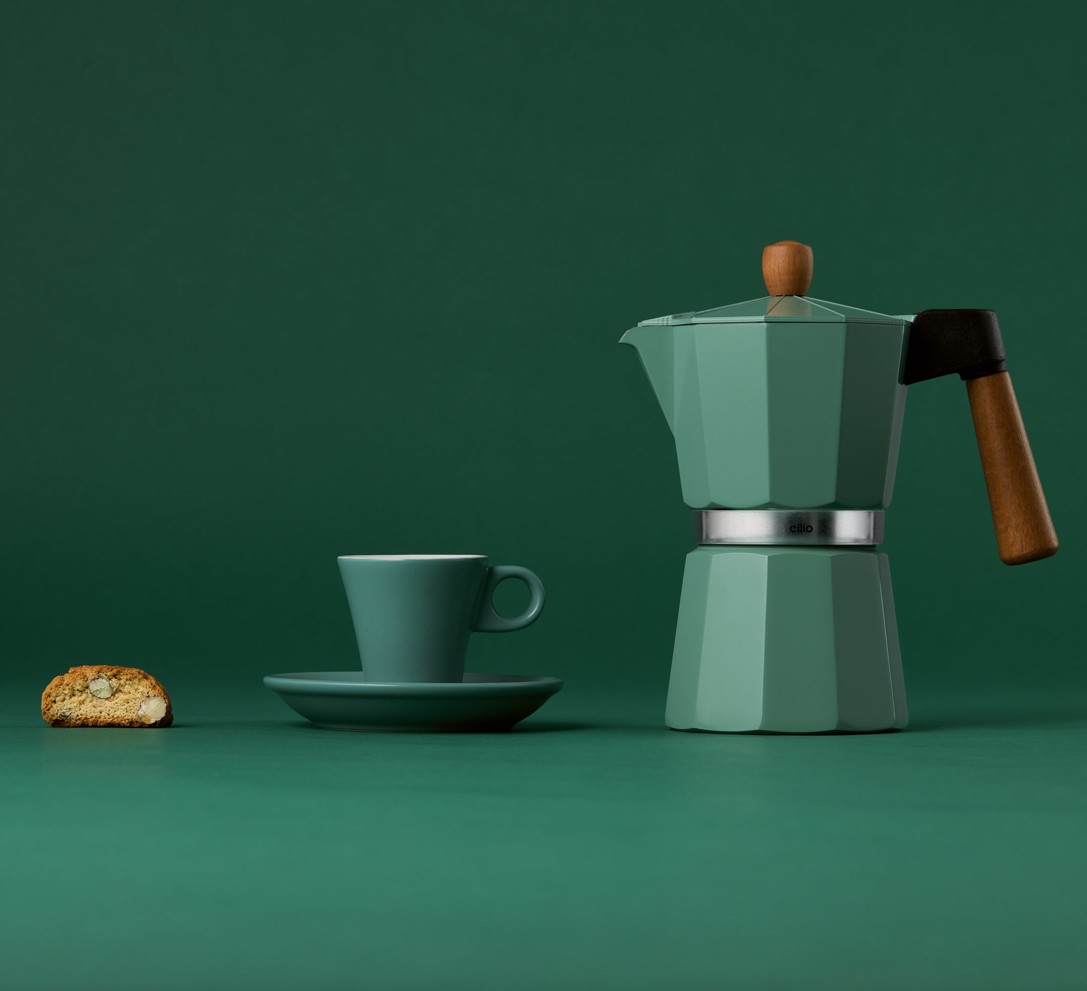 Espressor, 6 cesti, verde, Legno - CILIO