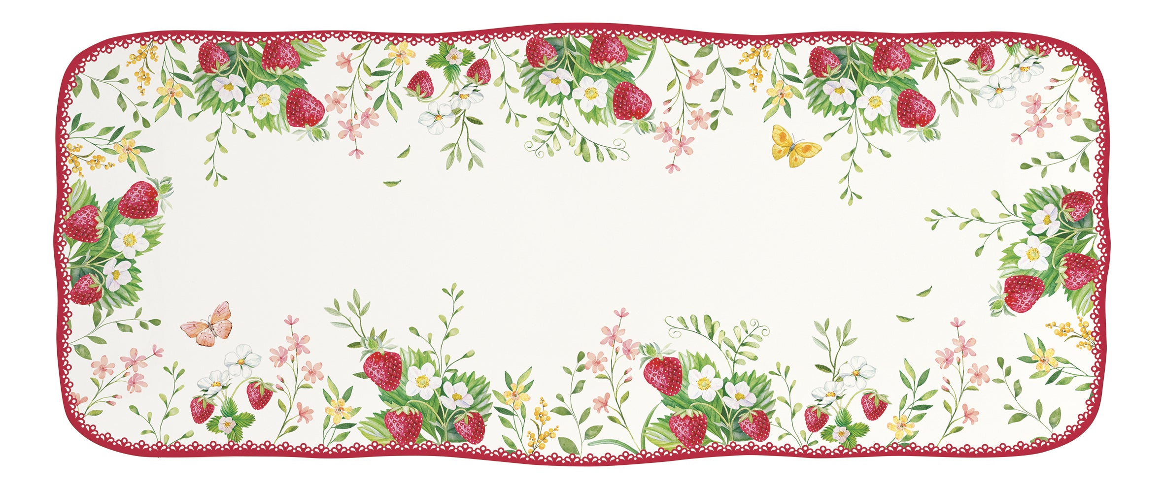 Platou din portelan, 36x15 cm, Strawberry Garden - COOKSHOP SPECIALS