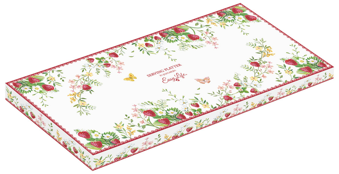 Platou din portelan, 36x15 cm, Strawberry Garden - COOKSHOP SPECIALS