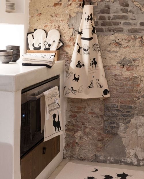 Set  manusa si suport de bucatarie, Dubout, 3 pisici - SIMONA'S COOKSHOP - Image 1