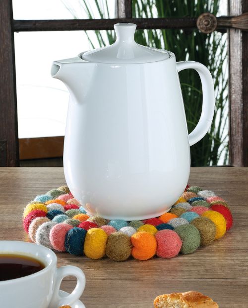 Suport rotund din lana, multicolor, 21 cm, Lana - CILIO - Image 1