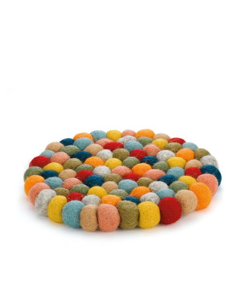 Suport rotund din lana, multicolor, 21 cm, Lana - CILIO - Image 2