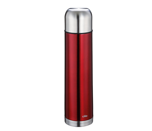 Termos cu pereti dubli si capac infiletabil, 1000 ml, rosu, colectia Colore - CILIO