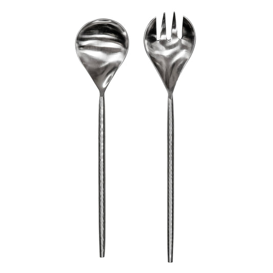 Set pentru servirea salatei, otel inoxidabil, Hammered - SIMONA'S COOKSHOP