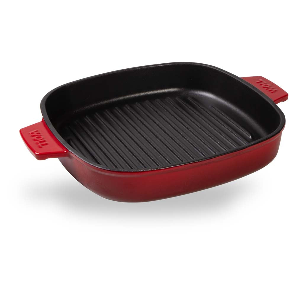 Tigaie grill din fonta, cu presa, rosie, 24x24 cm, Iron - WOLL - Image 4