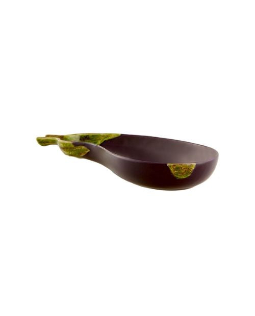 Platou ceramic vanata, 24.5 cm, Beringela - Bordallo Pinheiro