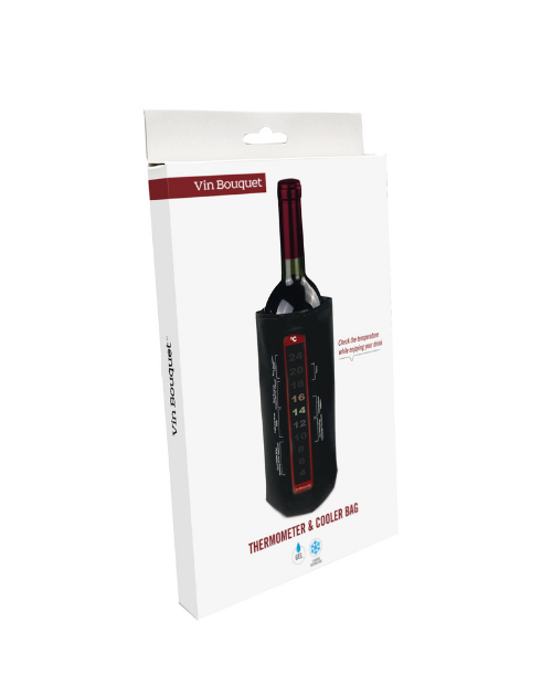 Husa pentru racirea sticlelor de vin, cu termometru si velcro - VIN BOUQUET - Image 3