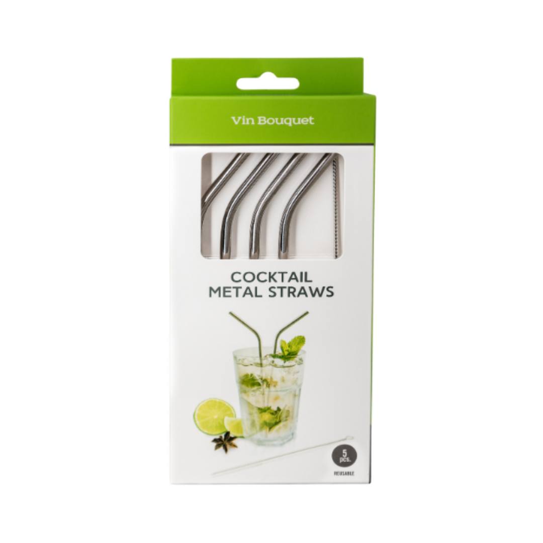 Set de 4 paie metalice pentru cocktail - VIN BOUQUET - Image 2