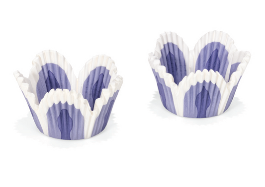 Set 48 hartii de copt pentru briose, 5 cm, mov si alb - PATISSE