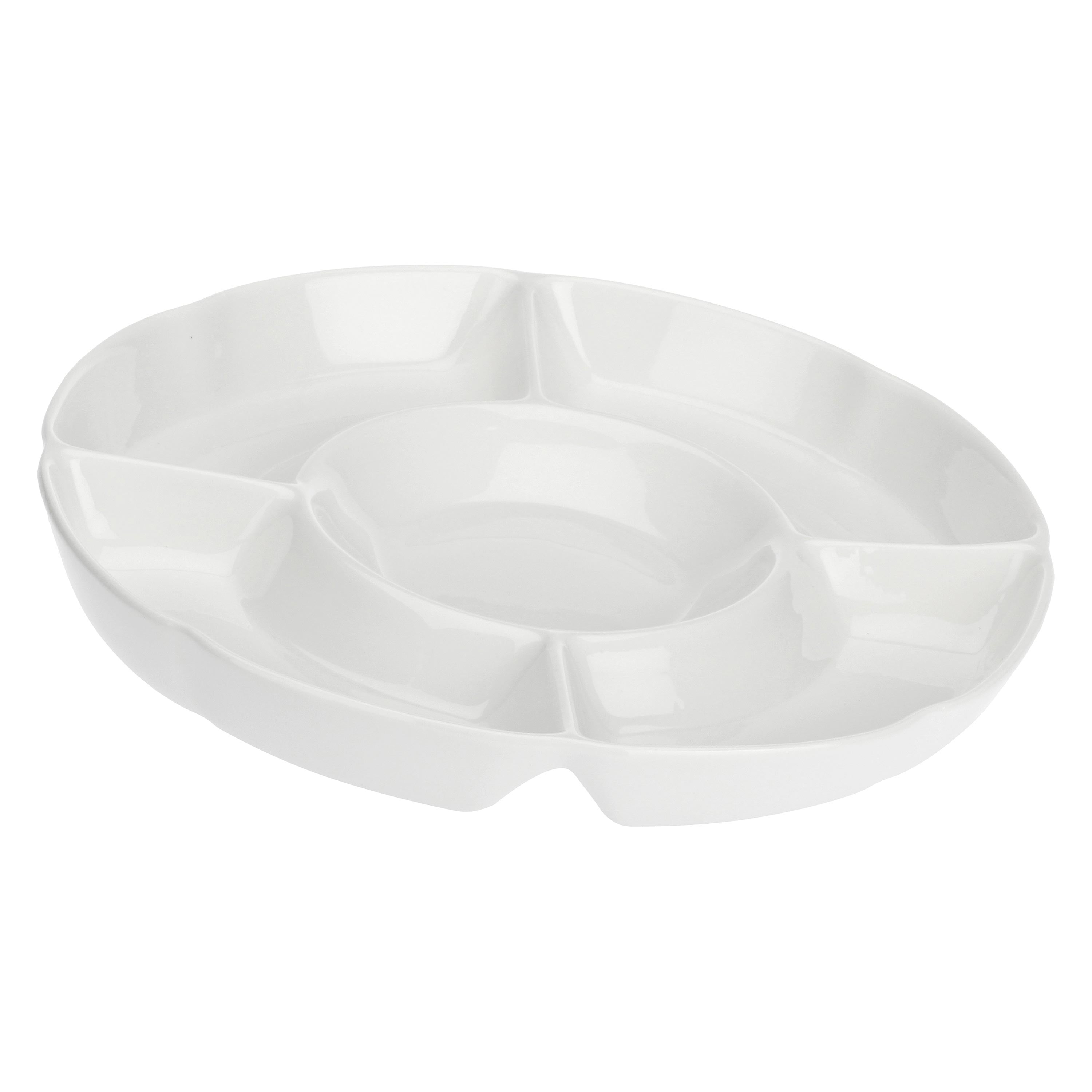 Platou rotund 5 sectiuni, 25.5 cm, Convivio - LA PORCELLANA BIANCA