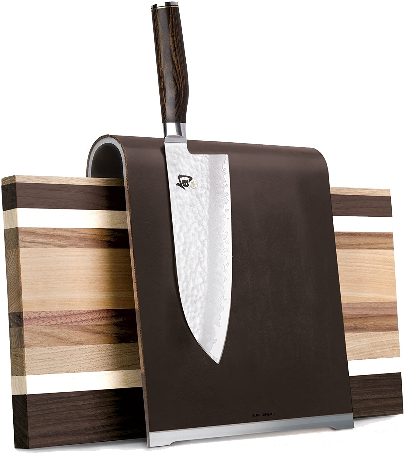 KAI Bloc cutite Saddle cu tocator Dark Wood