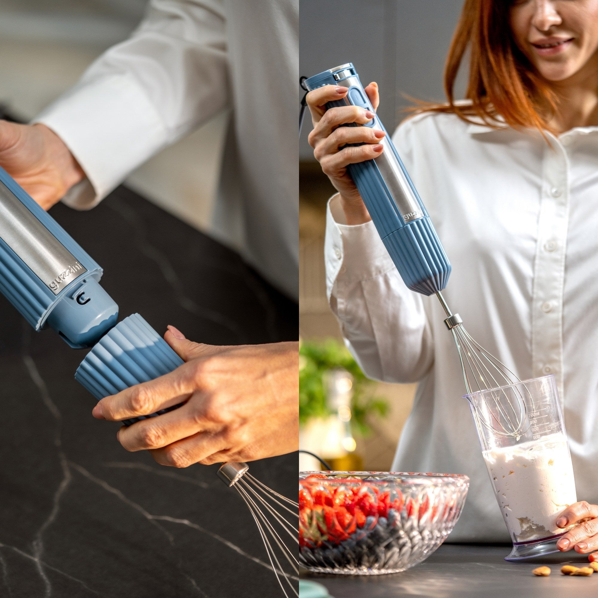 Blender cu accesorii, albastru, Sous Chef - GUZZINI