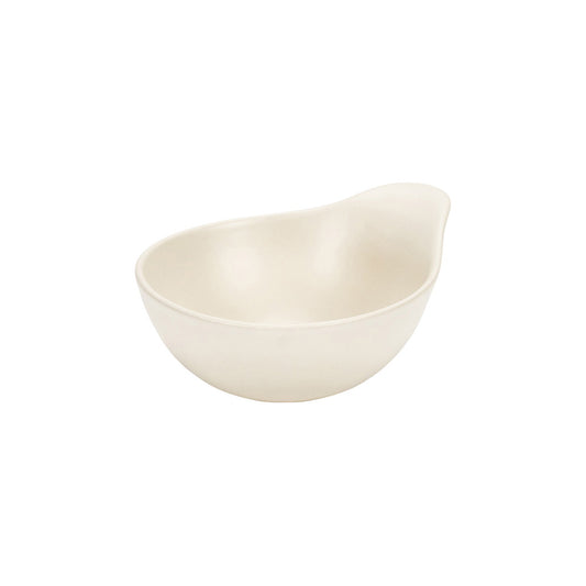 Bol ceramic cu maner, 14x11 cm, Mira White - VILLACER