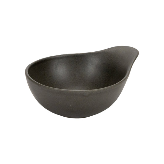Bol ceramic cu maner, 17x13 cm, Mira Dark Grey - VILLACER