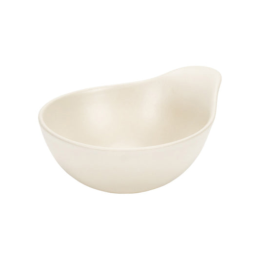 Bol ceramic cu maner, 17x13 cm, Mira White - VILLACER