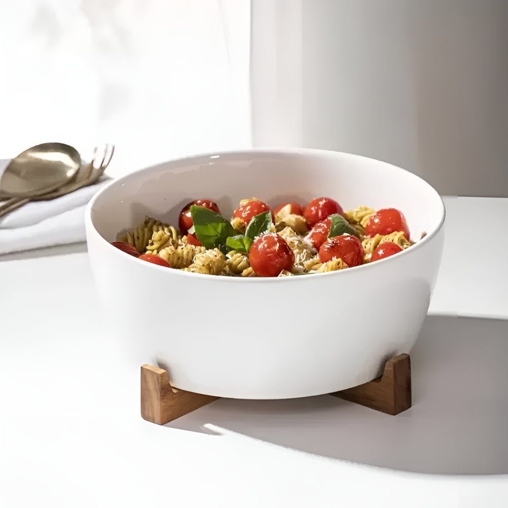 Bol din portelan cu suport din lemn, 28 cm, Alto - COOKSHOP SPECIALS
