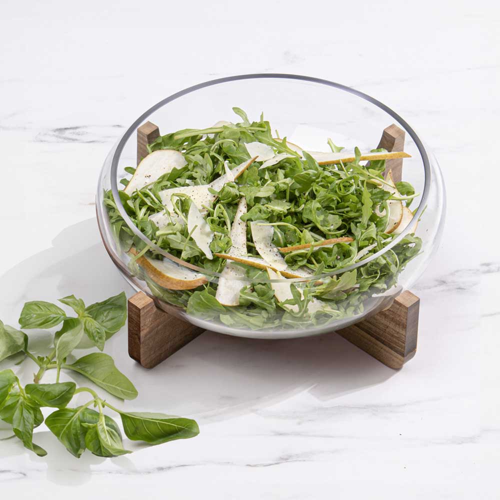 Bol pentru salata cu suport din lemn, mare, Gather - COOKSHOP SPECIALS