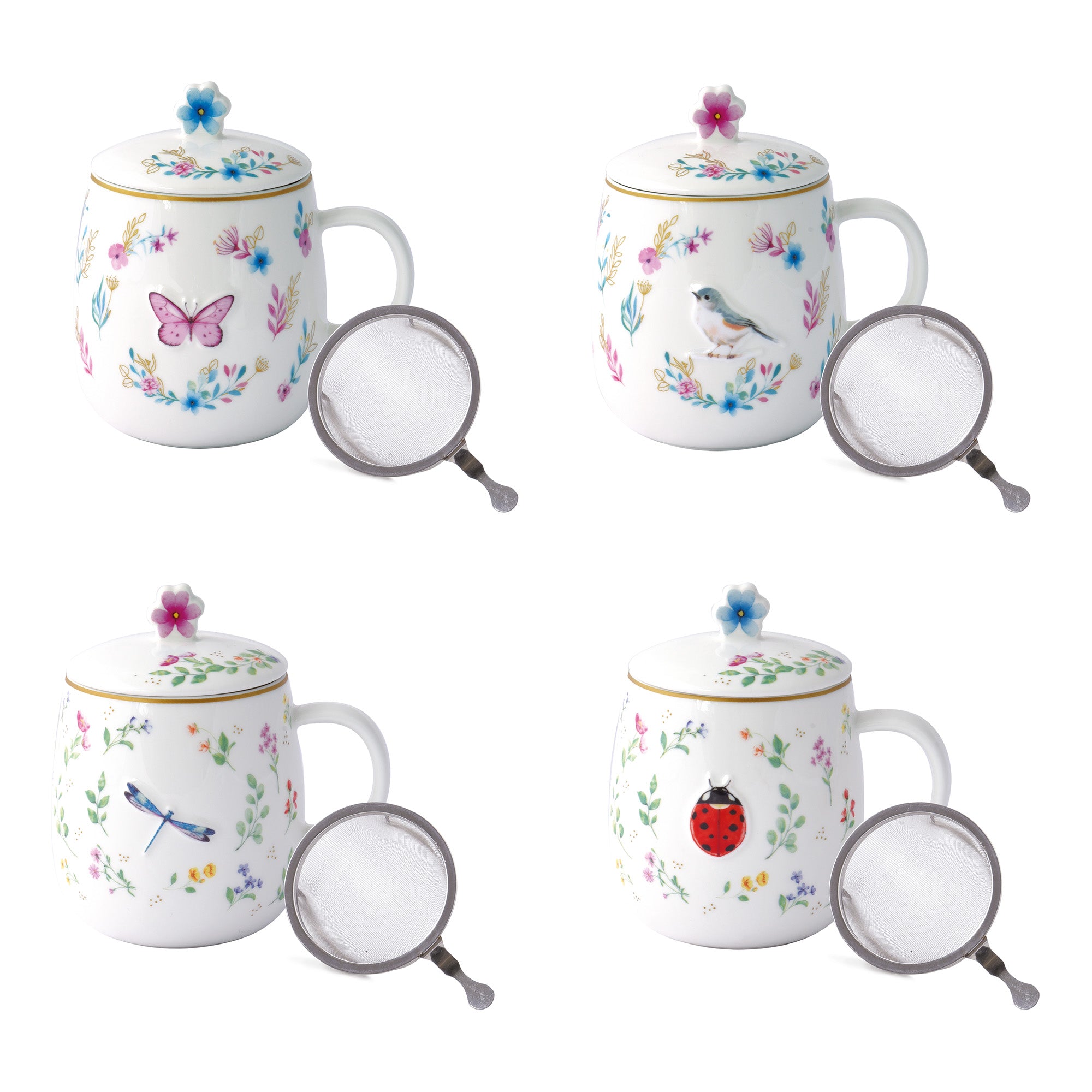 Cana cu capac si infuzor, 450 ml, Fancy Garden - COOKSHOP SPECIALS
