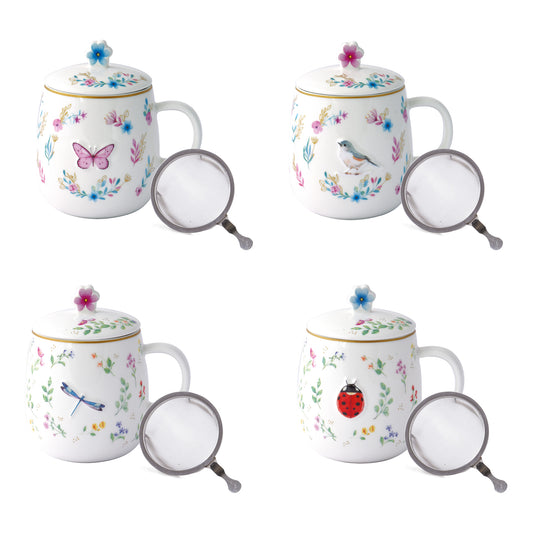 Cana cu capac si infuzor, 450 ml, Fancy Garden - COOKSHOP SPECIALS