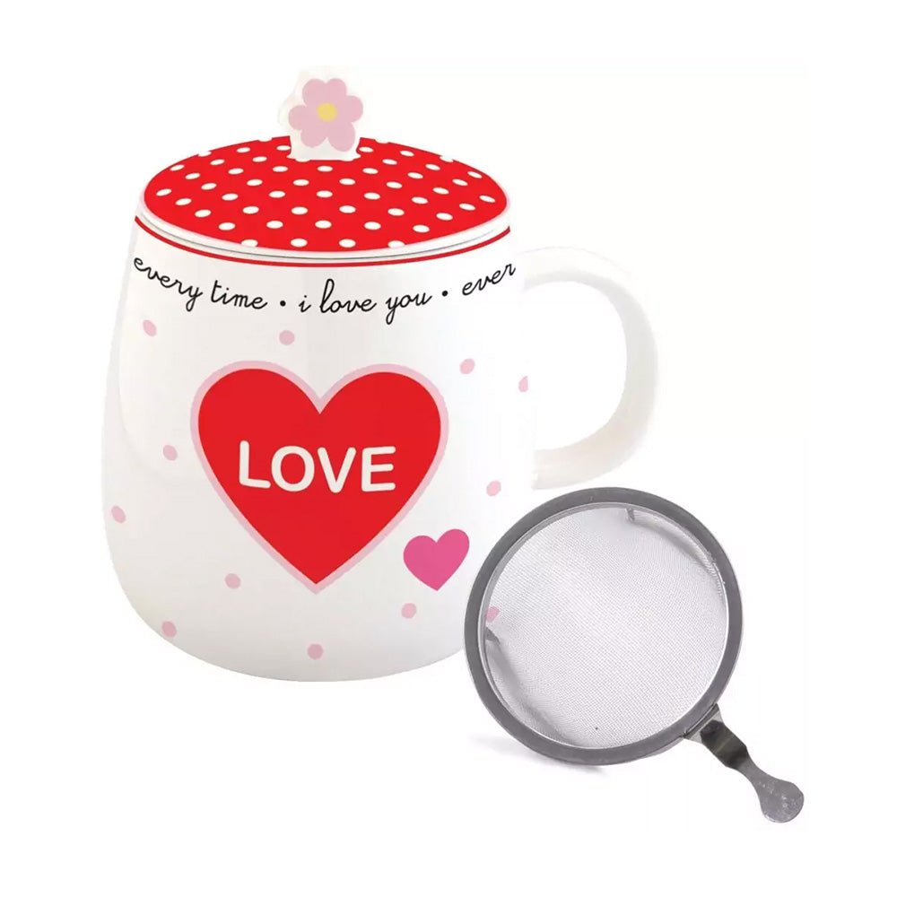 Cana cu capac si infuzor, rosu, 450 ml, Twist & Match - COOKSHOP SPECIALS