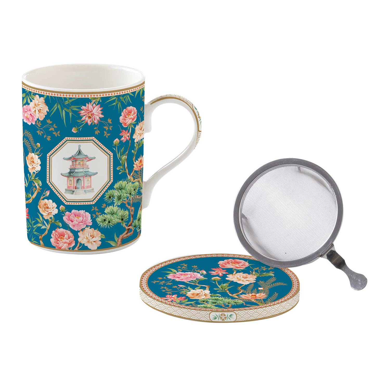 Cana din portelan cu capac si infuzor, 350 ml, Jardins D'Orient - COOKSHOP SPECIALS