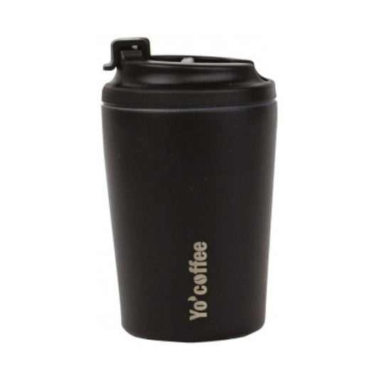Cana izoterma din inox, 350 ml, negru, Yo'Coffee - YOKO DESIGN