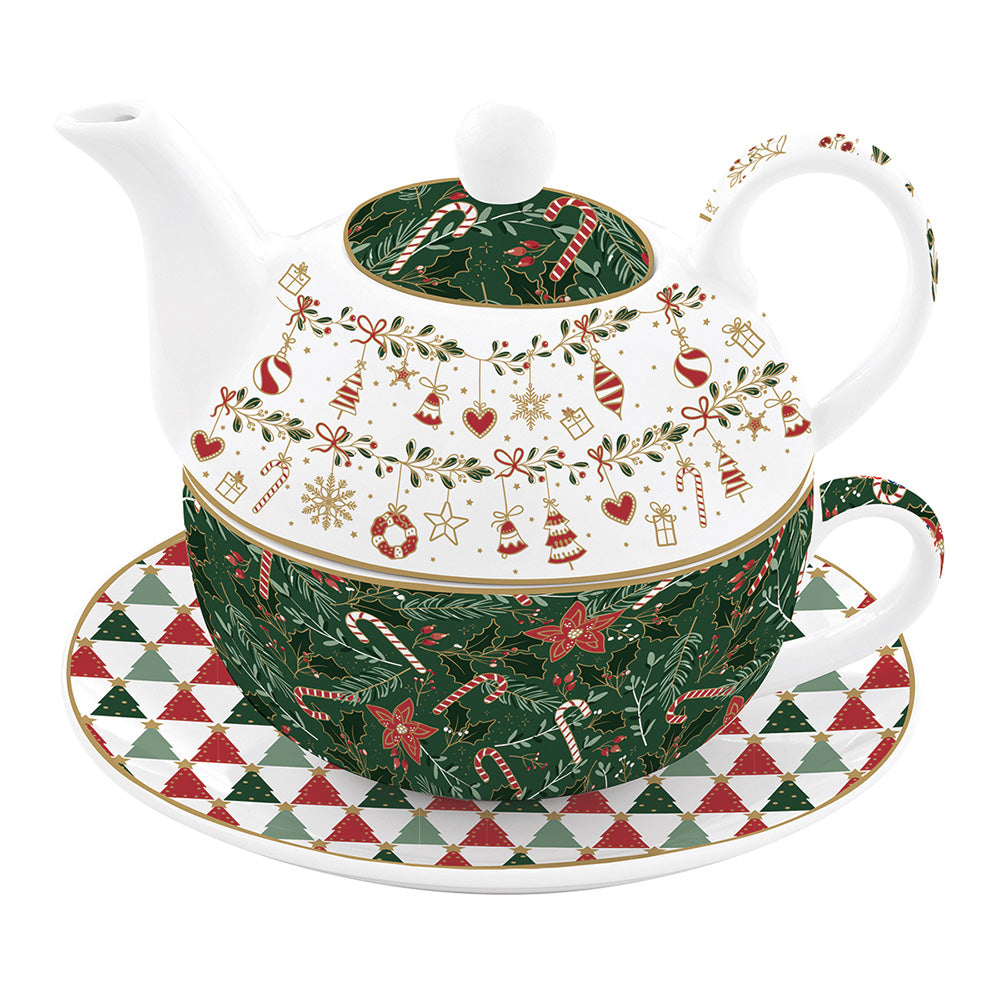 Ceainic din portelan, 350 ml, Fancy Christmas - COOKSHOP SPECIALS