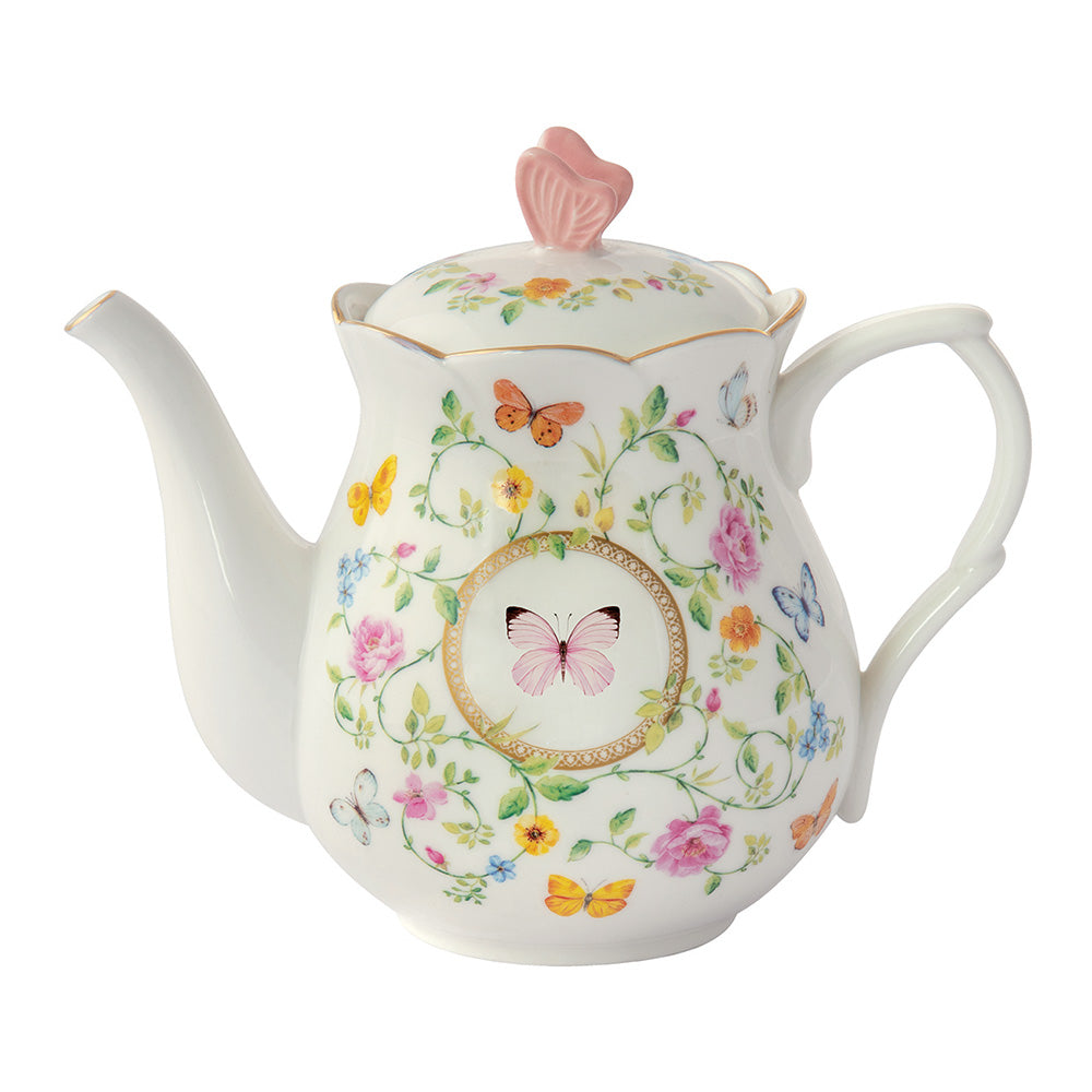 Ceainic din portelan, 900 ml, Dancing Butterflies - COOKSHOP SPECIALS