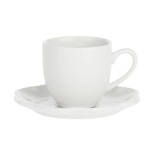 Ceasca pentru cafea si farfurie, 90 ml, Villadeifiori - LA PORCELLANA BIANCA