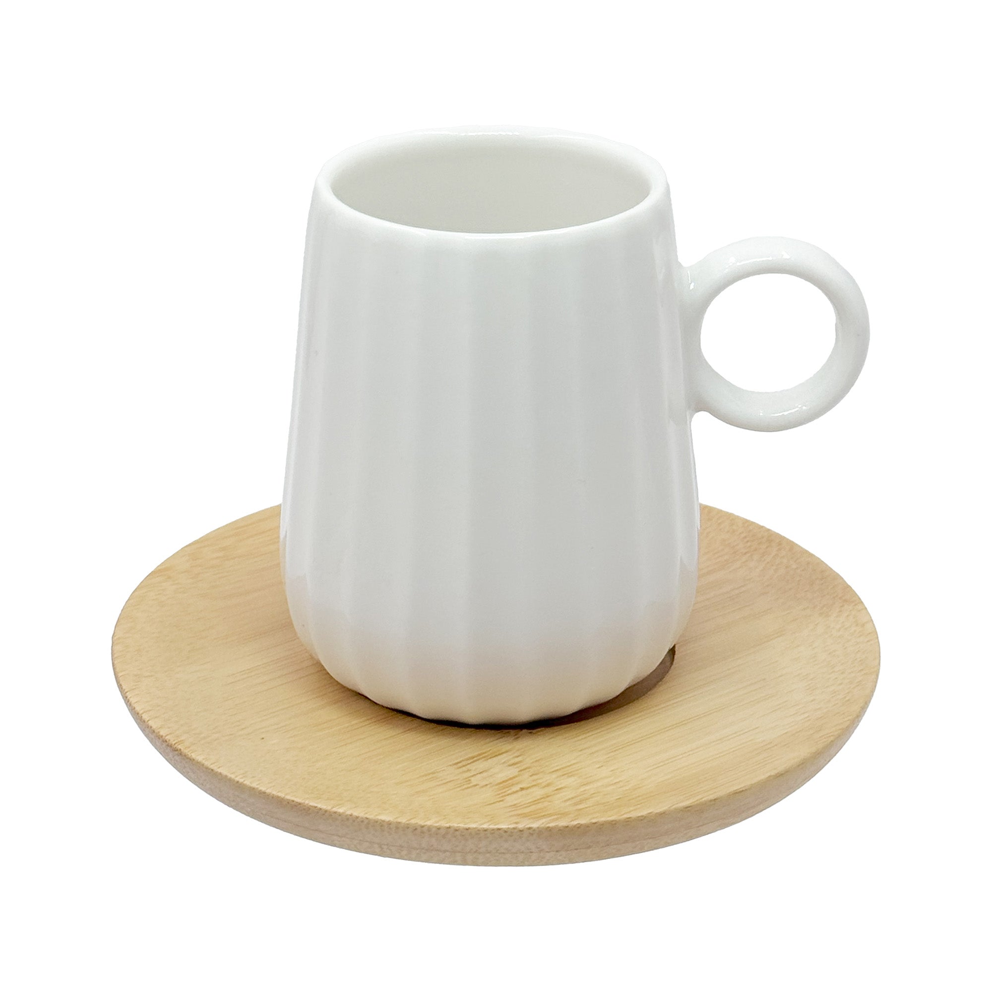 Set 6 cesti pentru cafea si farfurii, 90 ml, Intavola Stripes - LA PORCELLANA BIANCA