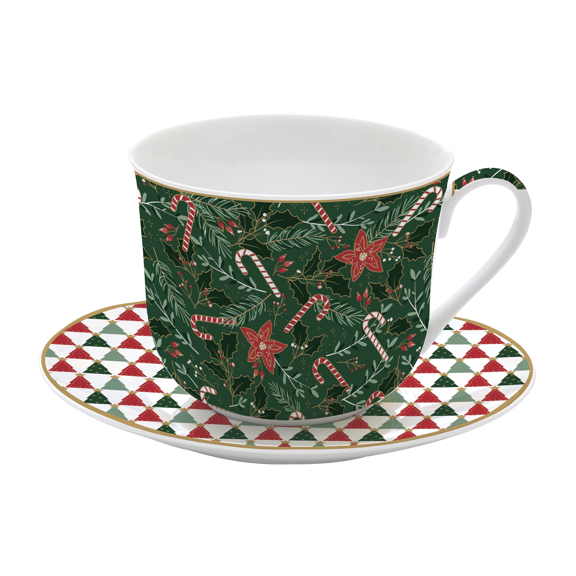 Ceasca si farfurie mic dejun, 400 ml, Fancy Christmas - COOKSHOP SPECIALS