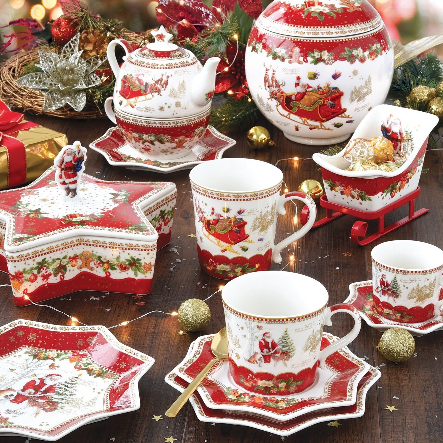 Set 2 cani din portelan, 340 ml, Christmas Memories - COOKSHOP SPECIALS