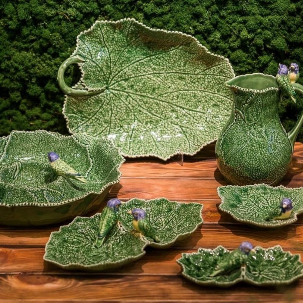 Vas ceramic dublu, 22 cm, Cineraria - Bordallo Pinheiro - Image 1