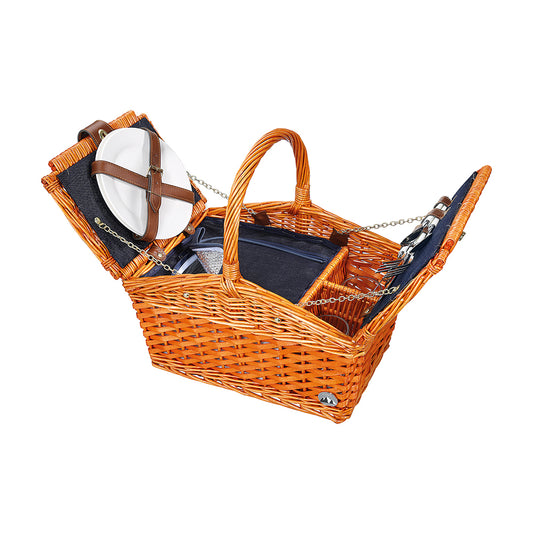 Cos de picnic pentru 2 persoane, salcie impletita, model Salerno - CILIO