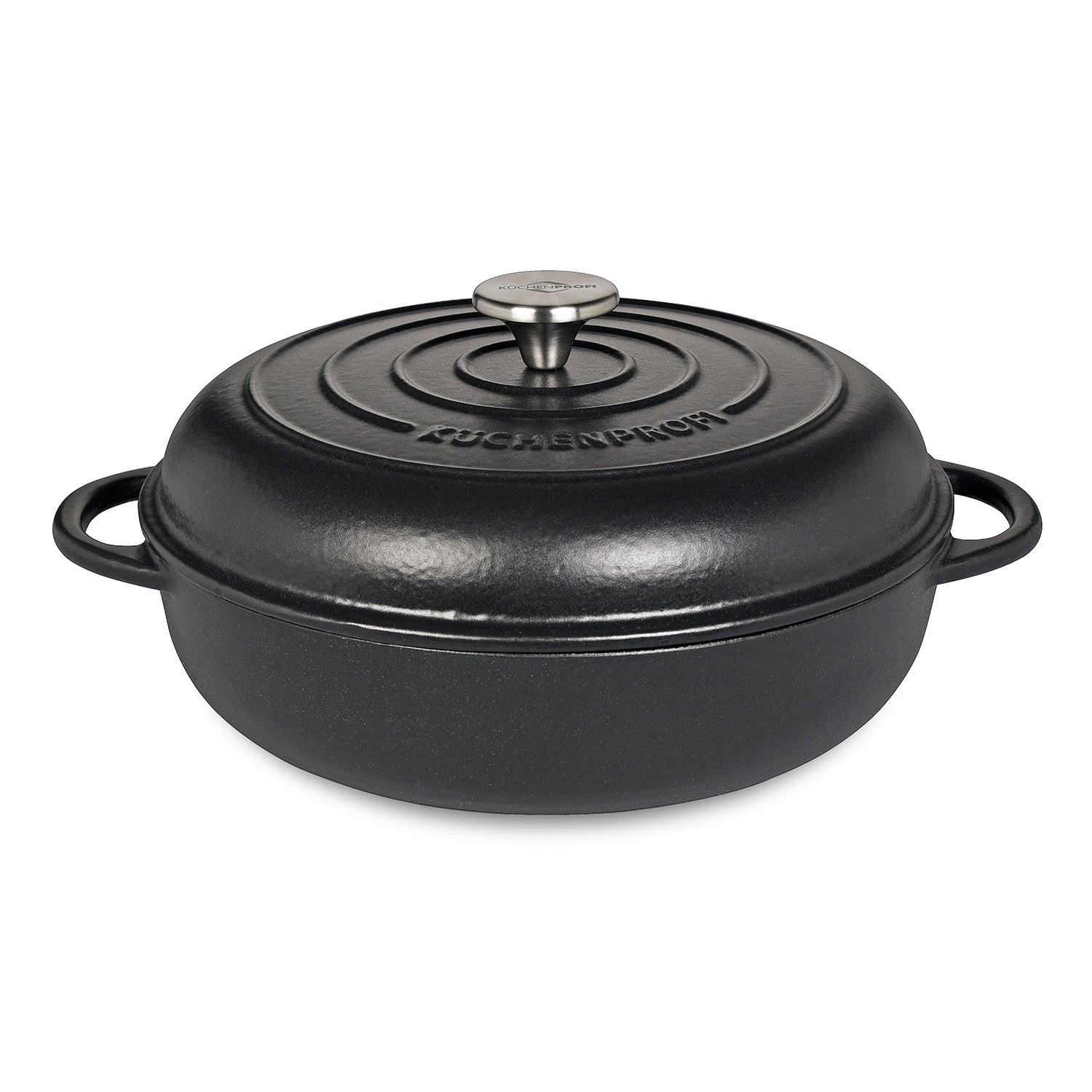 Cratita din fonta, cu capac, negru, 28 cm, Provence - KUCHENPROFI