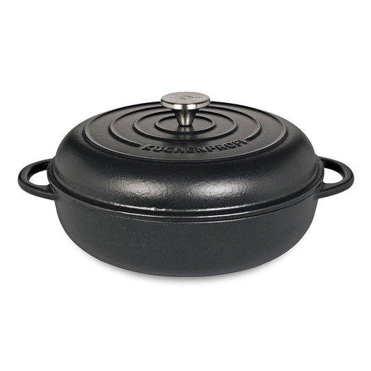 Cratita din fonta, cu capac, negru, 28 cm, Provence - KUCHENPROFI