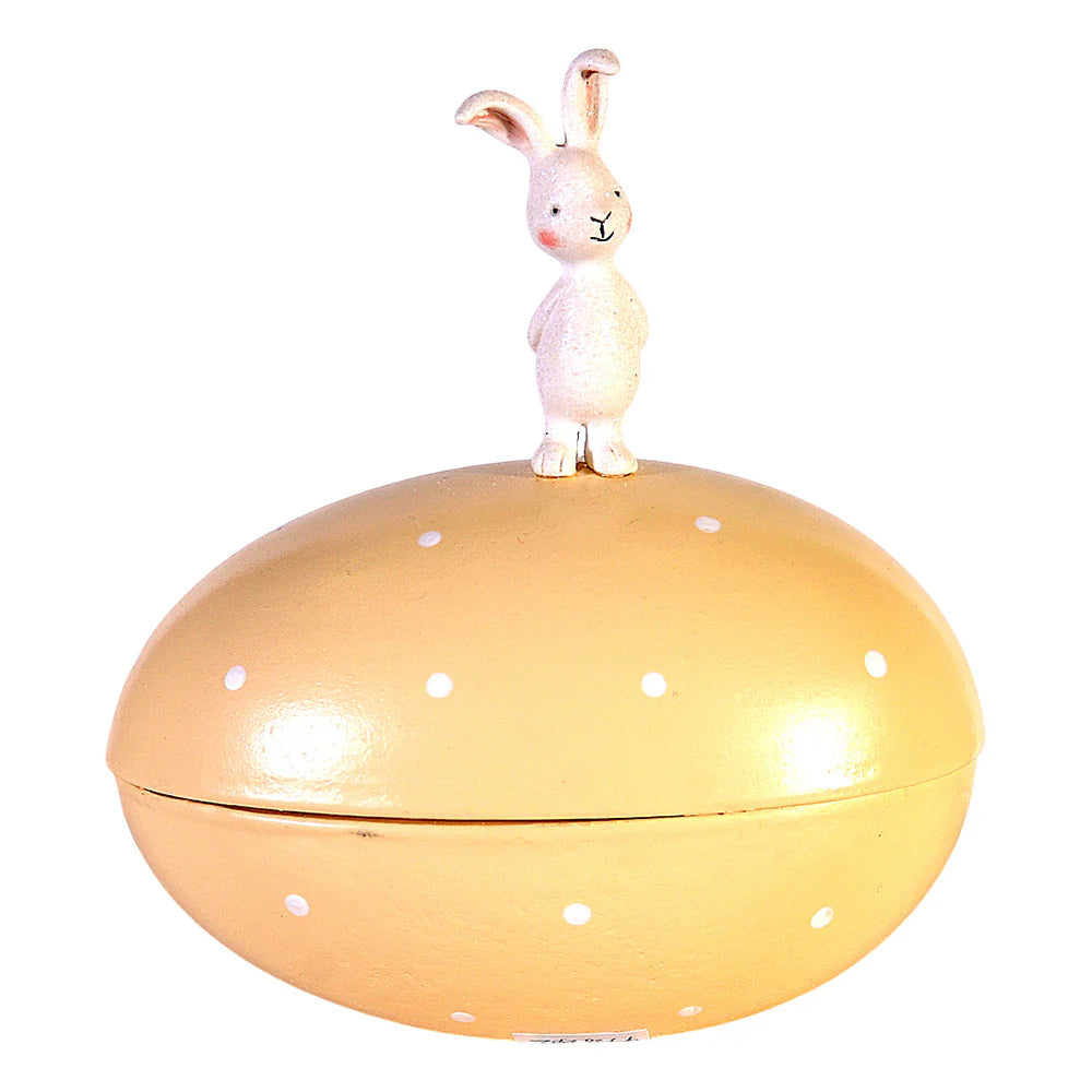 Cutie decorativa iepuras pe ou, galben, 18 cm - COOKSHOP SPECIALS