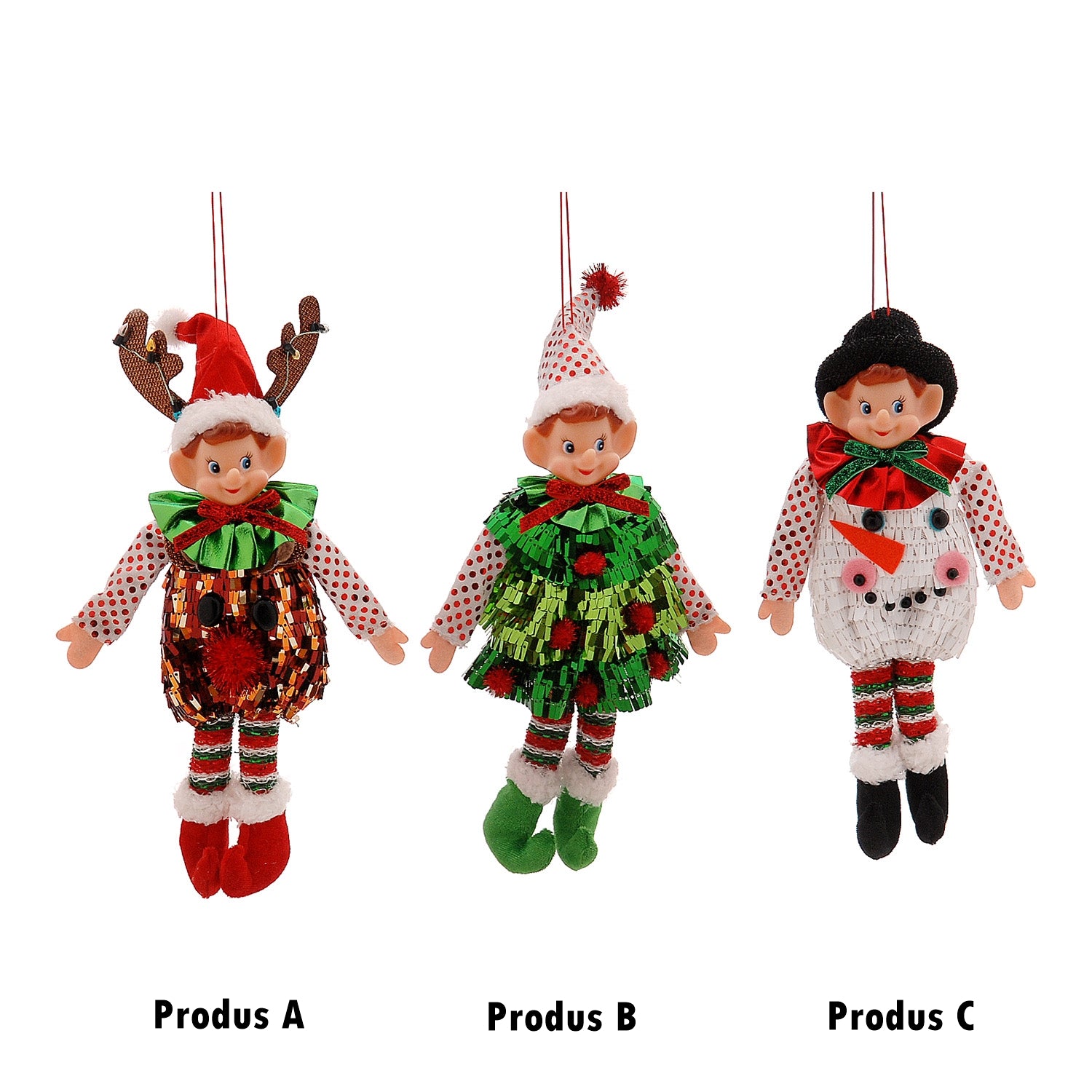 Decoratiune Elf, rosu/verde, 24 cm - COOKSHOP SPECIALS